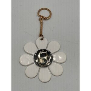 Vintage The Handy One Solid State Radio Plastic Flower Advesting Keychain
